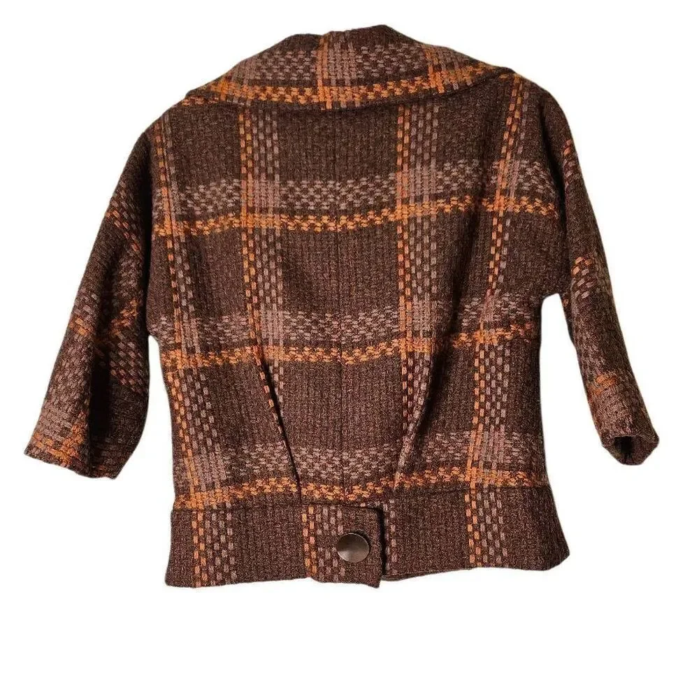 Vintage Paul Sachs plaid blazer.  60's or 70's. Size S.